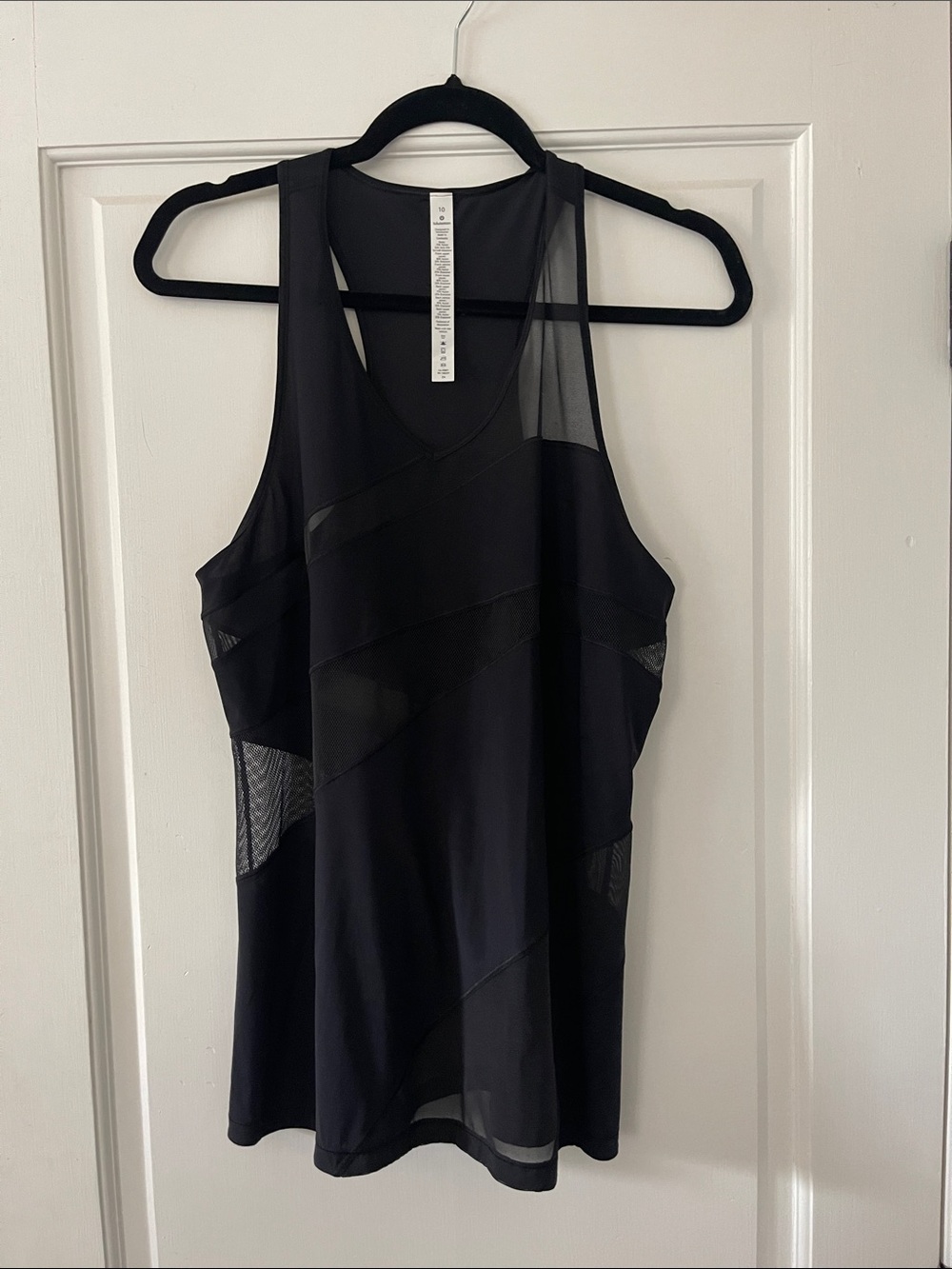 Lululemon Black Mesh Panel Athletic Tank Top